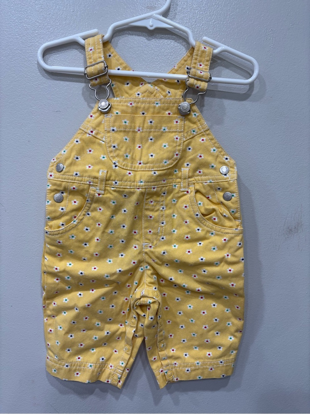 Vintage Gymboree Daisy Floral Overalls Cotton Baby Girl Newborn 3-5 Months